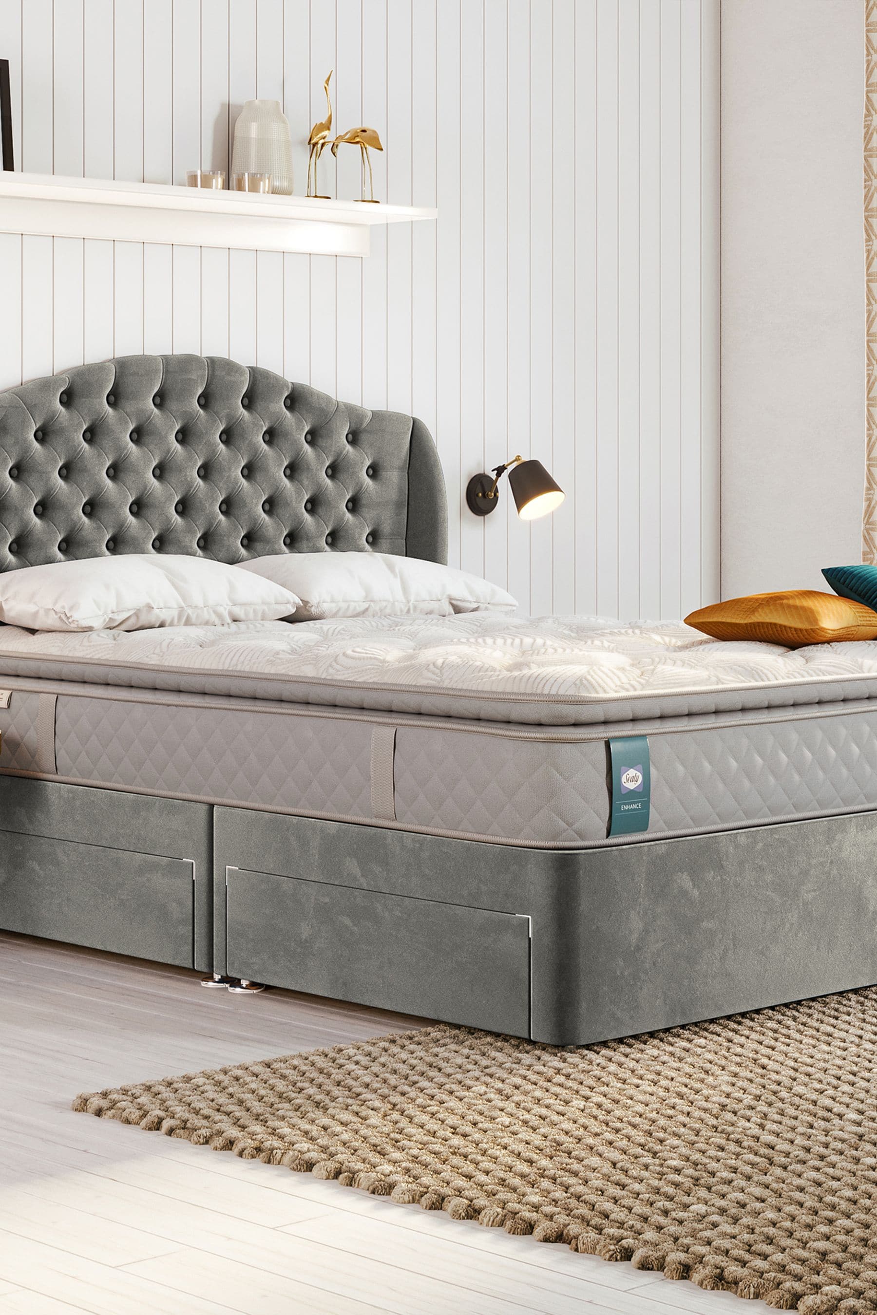 Sealy Silver Fox Enhance Ashton Mattress and Storage Divan Base Set