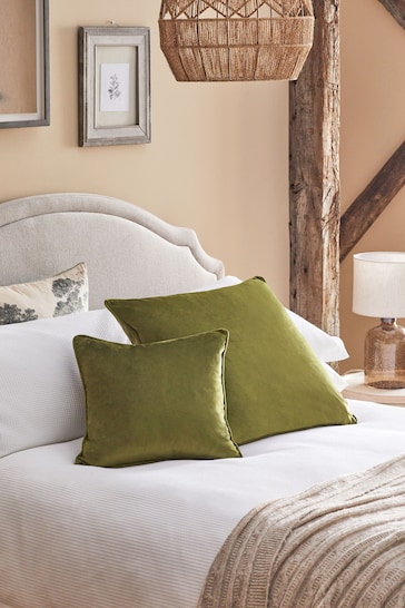 Olive Green 59 x 59cm Matte Velvet Cushion