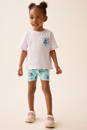 Blue Disney Lilo & Stitch T-Shirt and Cycle Shorts Set (3mths-7yrs)