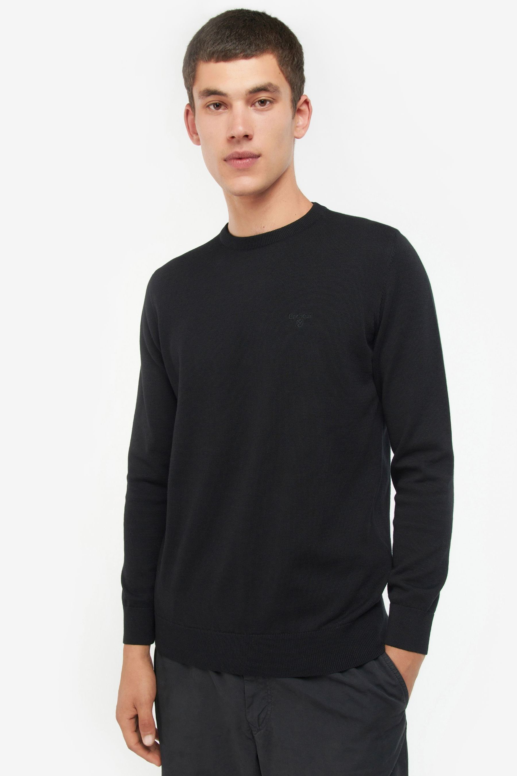 Black cotton jumper mens discount