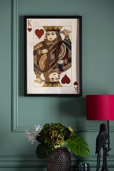 Monochrome Playing Card Framed King Wall Art