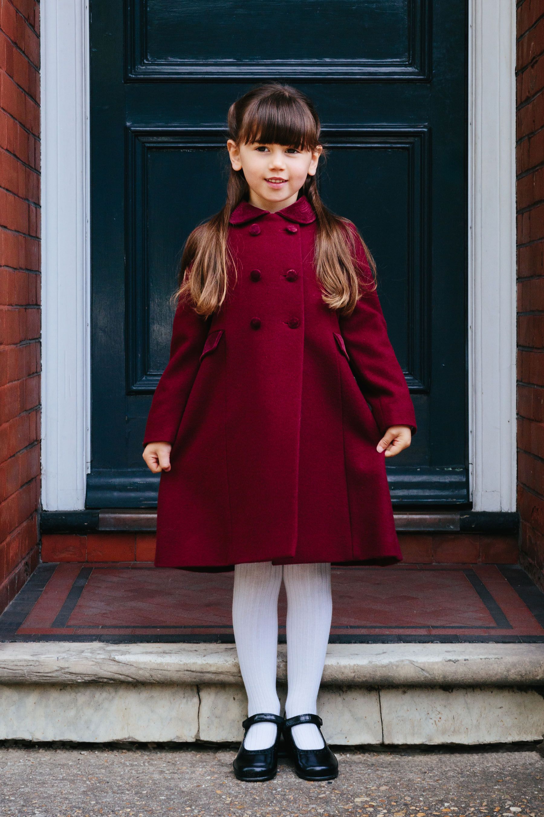 Girls red outlet wool coat