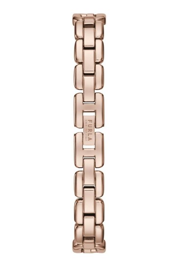 Furla Ladies Silver Toned Arco Chain Watch