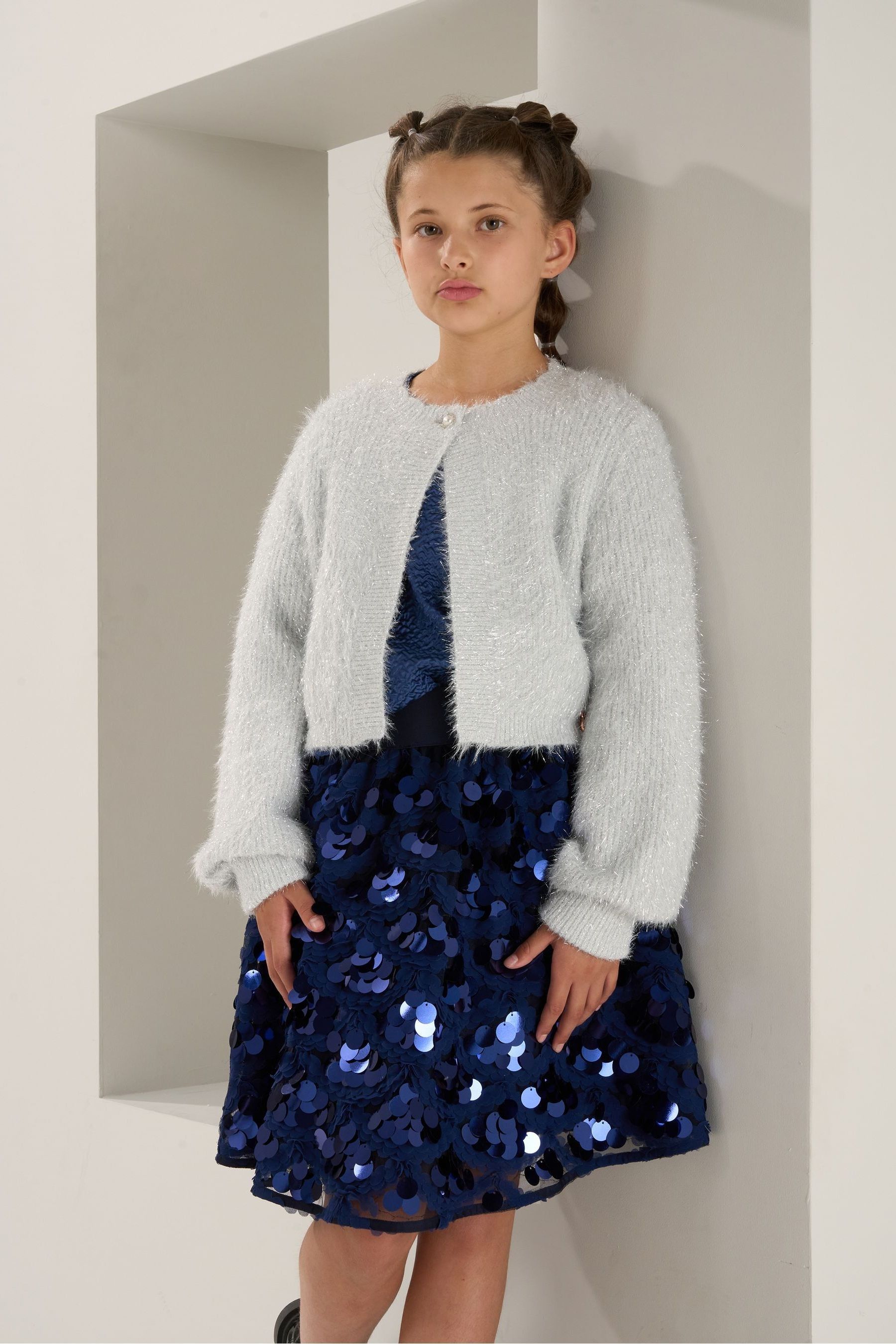 Silver cardigan next online