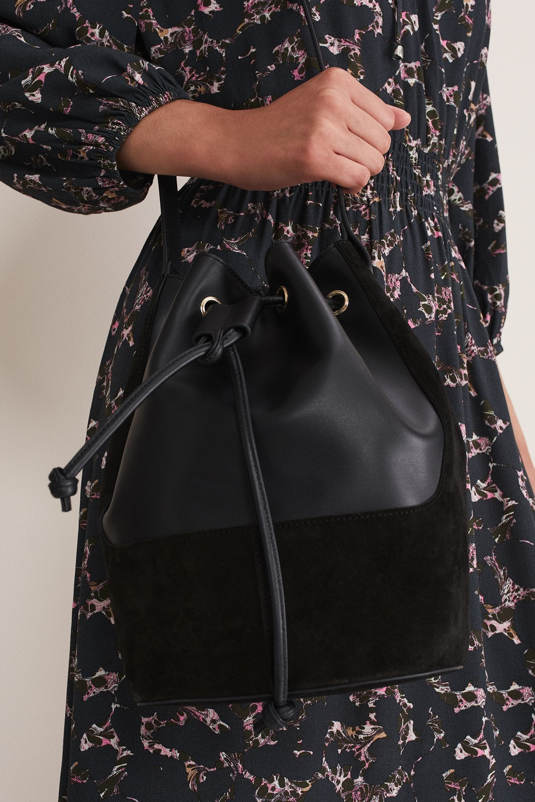 Phase Eight Black Bucket Shoulder Bag