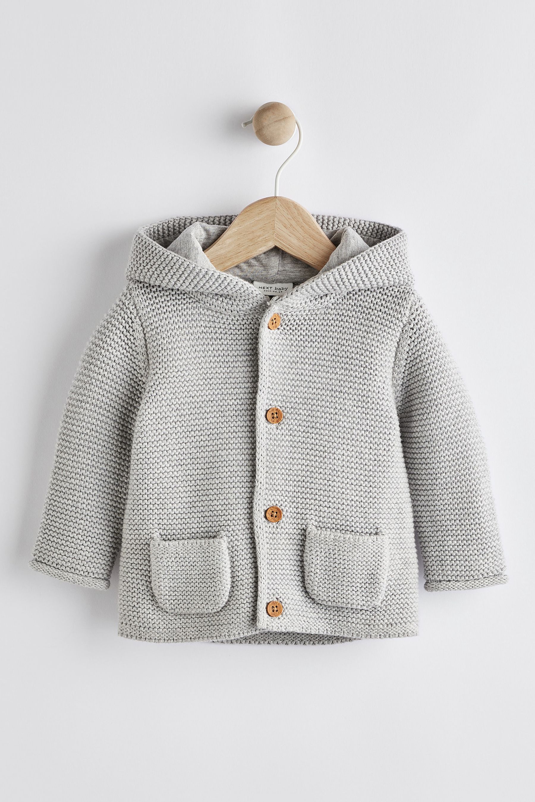 Grey knitted cardigan best sale baby