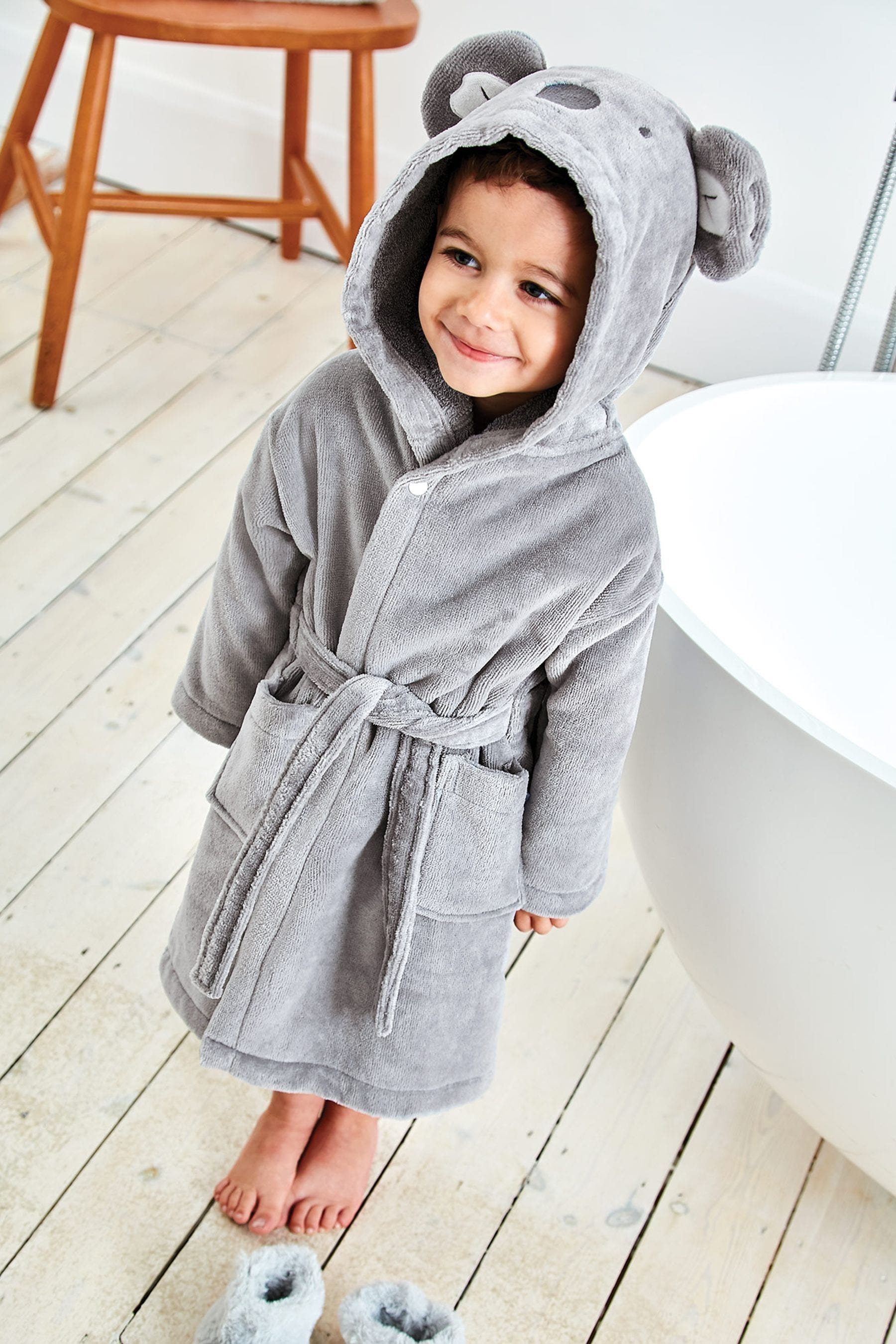 Buy JoJo Maman Bebe Grey Koala Cotton Towelling Robe from the Next UK online shop