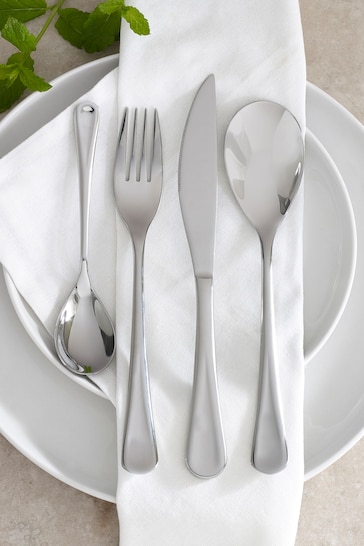 16 Piece Silver Droplet Cutlery Set