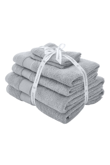Catherine Lansfield 6 Piece Silver Anti-Bacterial Towel Bale