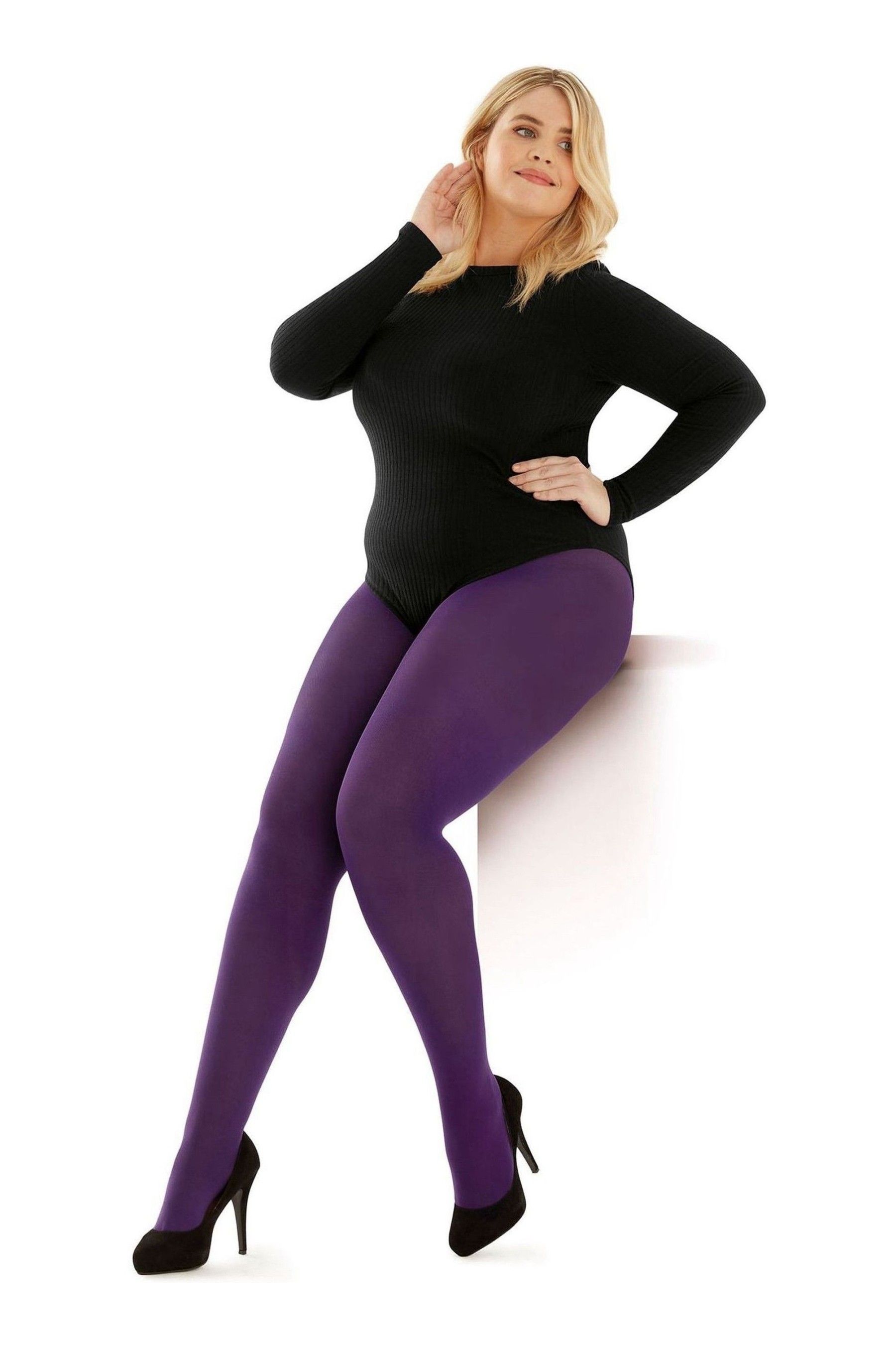 Plus size opaque tights uk discount