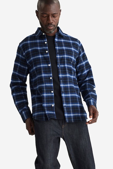 Oliver Sweeney Blue Censo Cotton Check Shirt