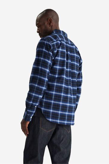 Oliver Sweeney Blue Censo Cotton Check Shirt