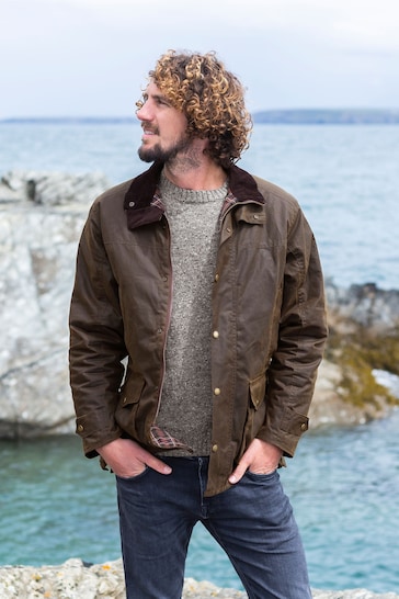 Celtic & Co. Mens Waxed Cotton Brown Jacket