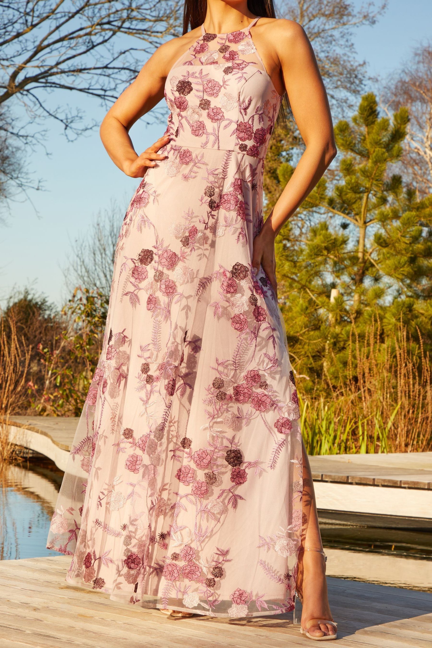 Chi chi pink maxi dress shop
