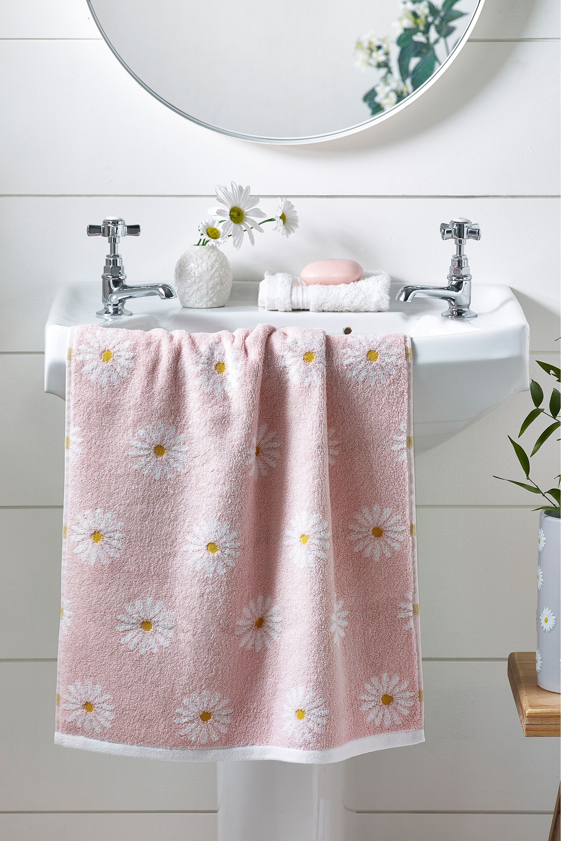 Buy Pink Daisy Towel from the Next UK online shop