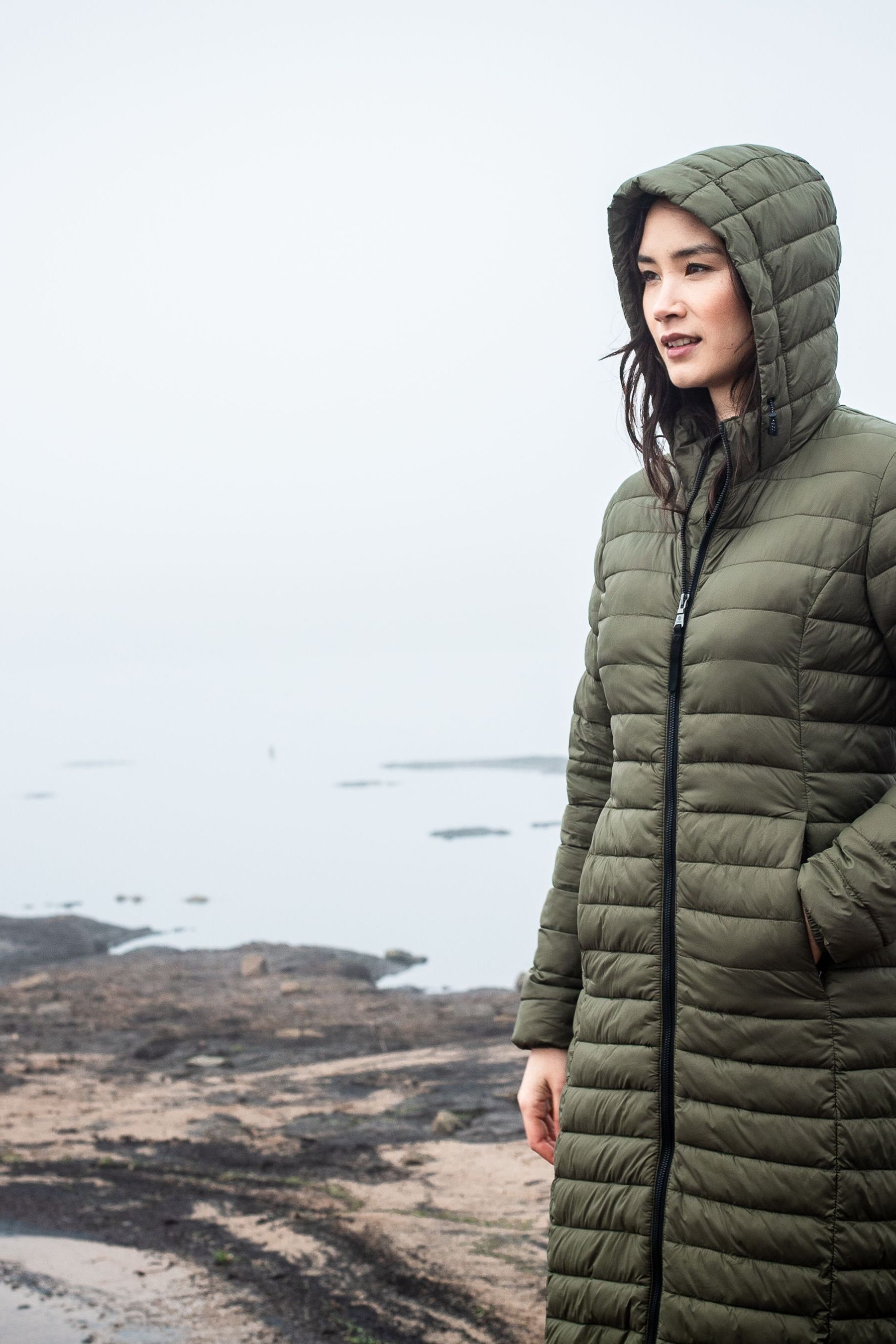 Women's extra long hot sale padded coats uk