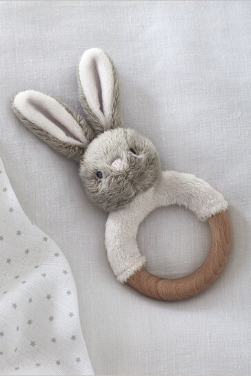 The White Company Pink Bonnie Bunny Rattle