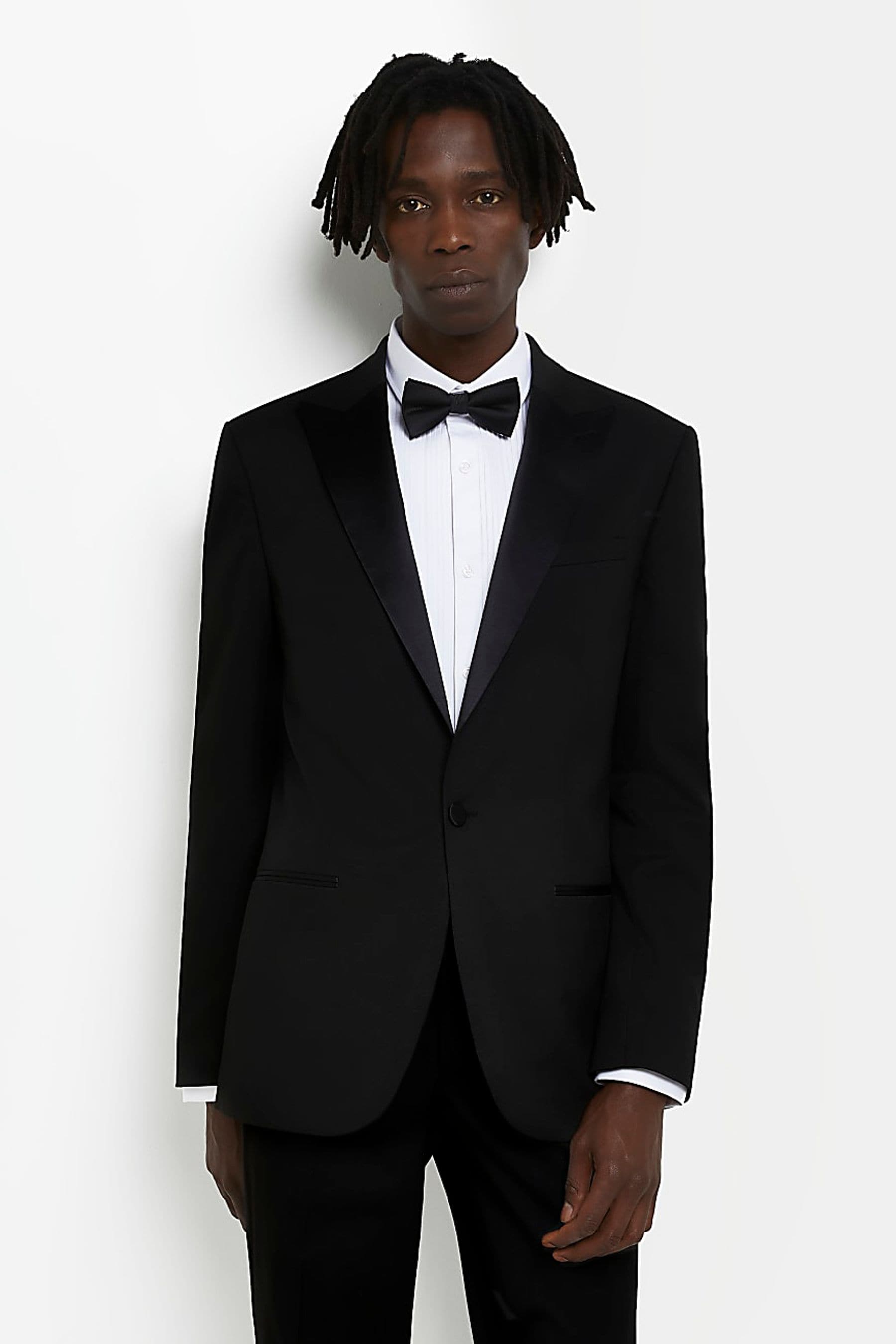 River island top black velvet jacket
