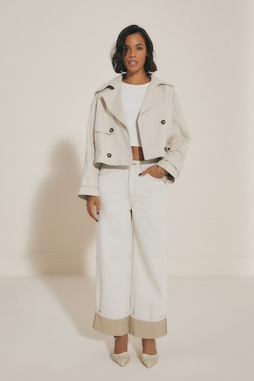 Sand Cropped Trench Jacket