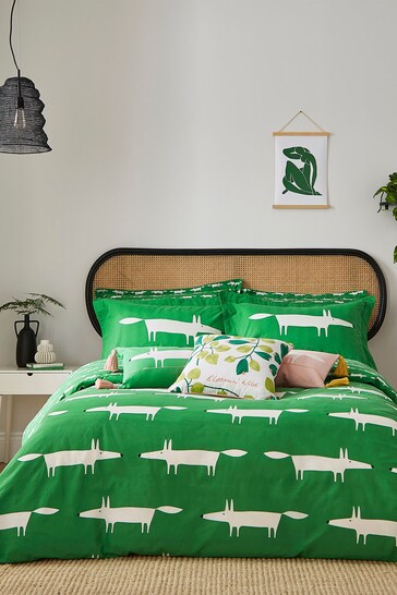 Scion Green Mr Fox Duvet Cover and Pillowcase Set
