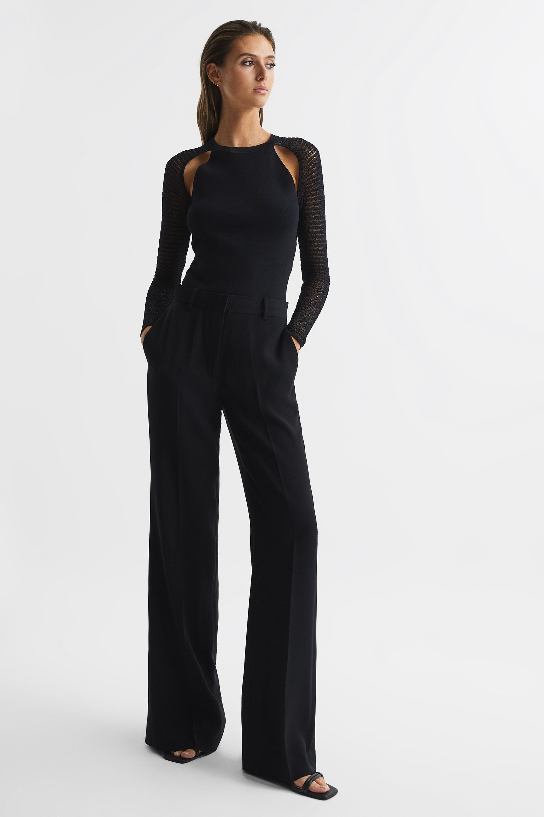 Buy Reiss Black Maria Sheer Twist Front Jumper from the Next UK online shop