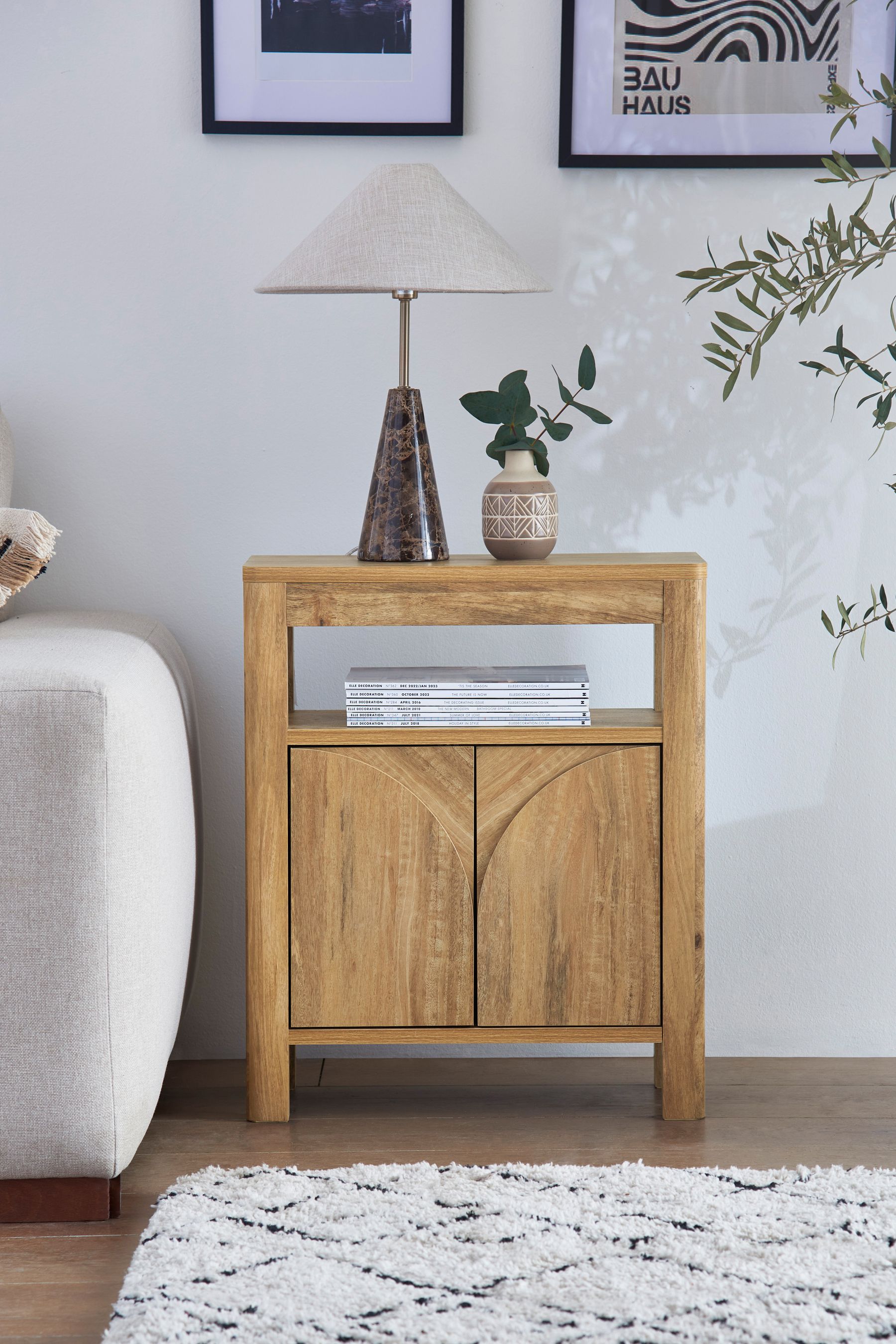 Natural Arches Mango Wood Effect Storage Side Table