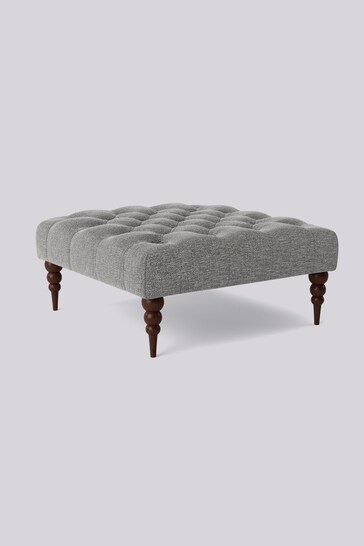 Swoon Houseweave Thunder Grey Plymouth Square Ottoman