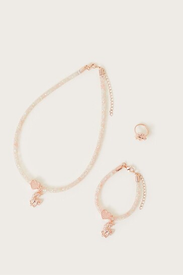 Monsoon Pink Unicorn Encased Jewellery Set