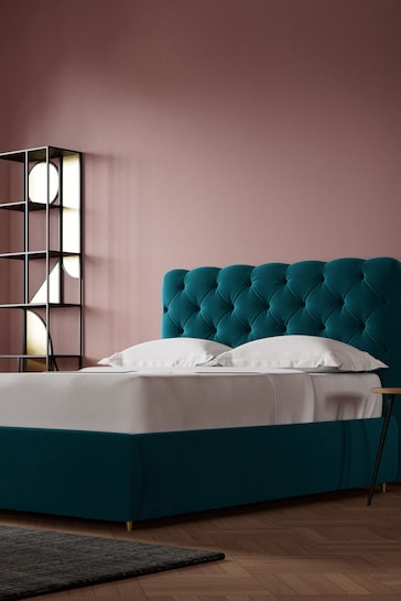 Swoon Easy Velvet Kingfisher Blue Burbage Divan Bed