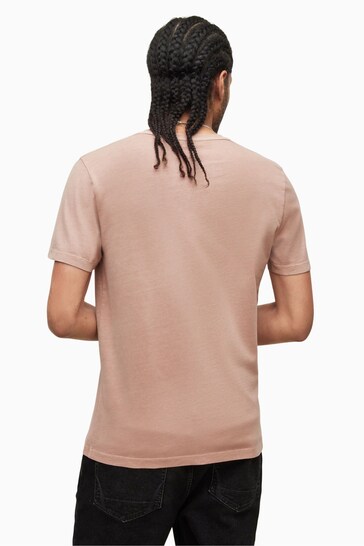 AllSaints Pink Ossage Short Sleeve Crew Neck T-Shirt