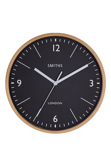Brookpace Lascelles Black Wooden Cased Smiths Wall Clock