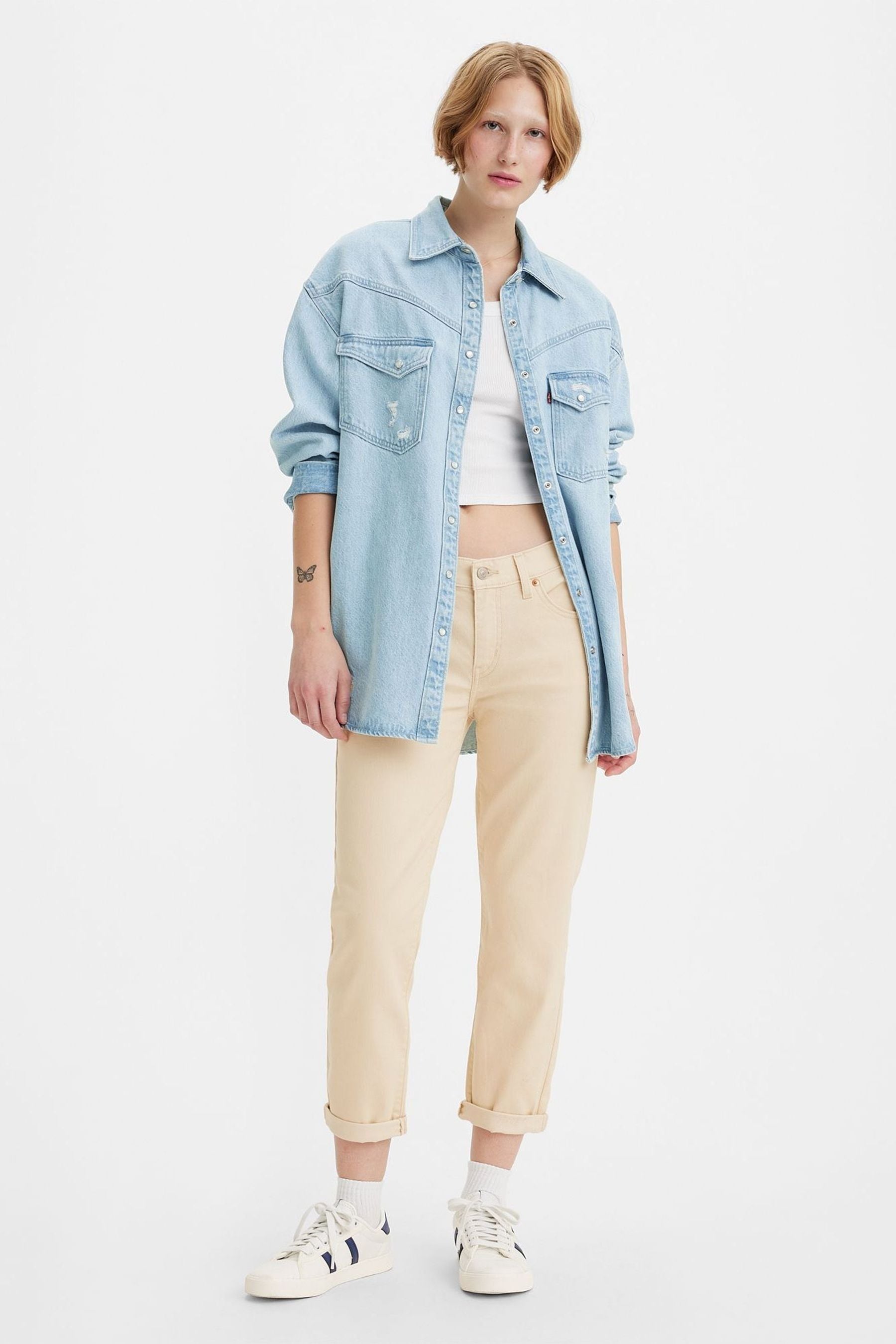 Bleached store boyfriend jeans