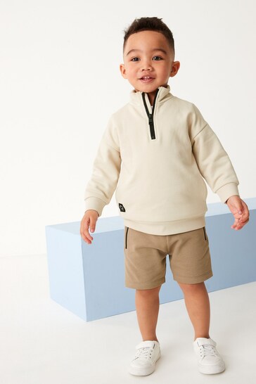 Buy Funnel Neck Sweatshirt And Shorts Set (3mths-7yrs) from the Next UK online shop