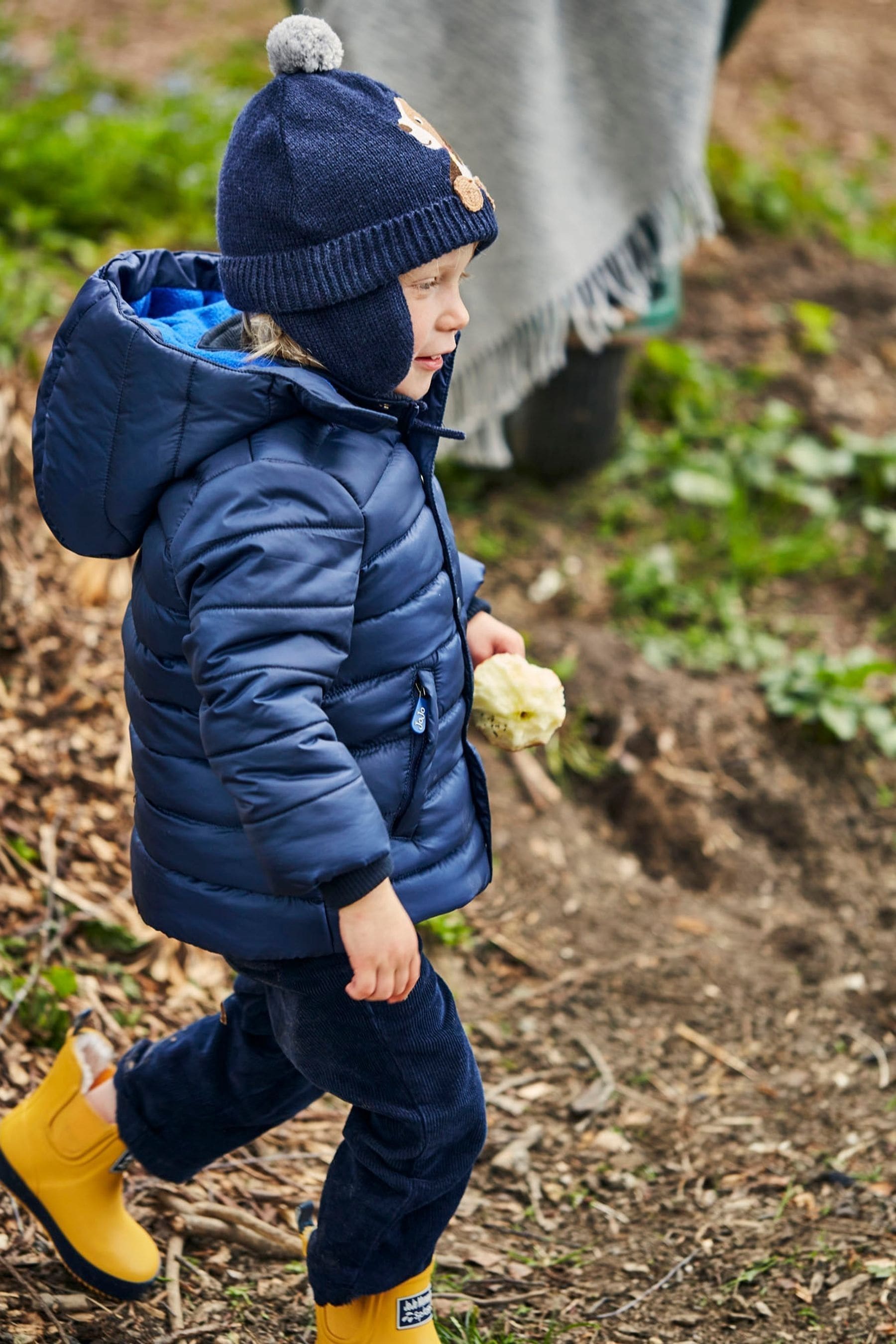 JoJo Maman B b Navy Blue Character Puffer Jacket