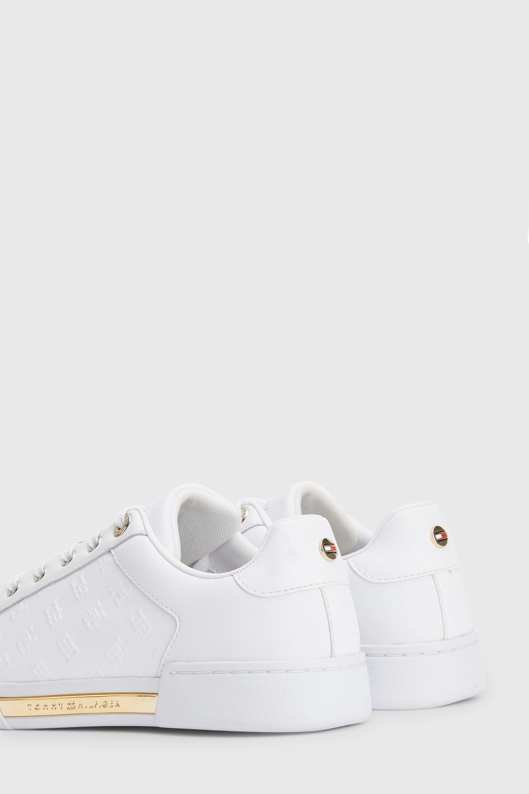 Tommy embossed cheap leather trainers