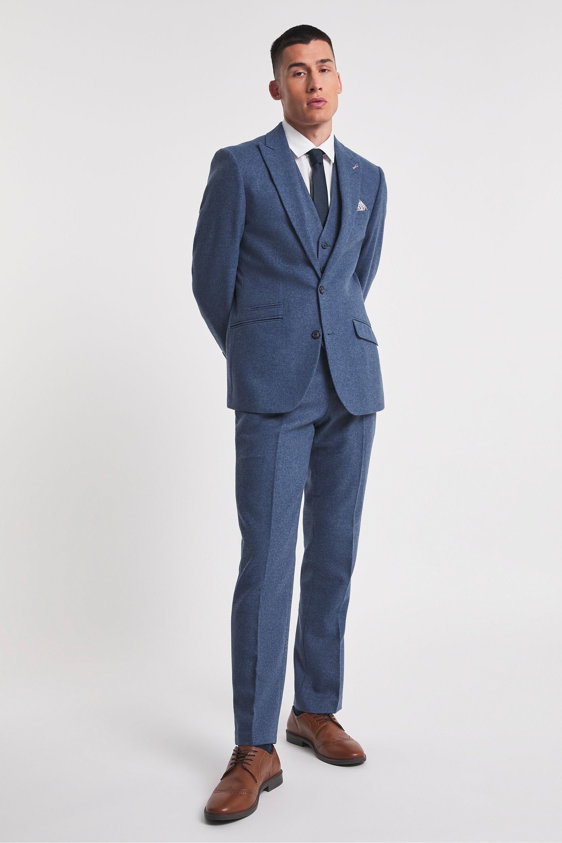 Jacamo Blue Tweed Light Suit Jacket