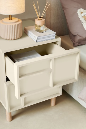 Oyster Finsbury 2 Drawer Bedside Table