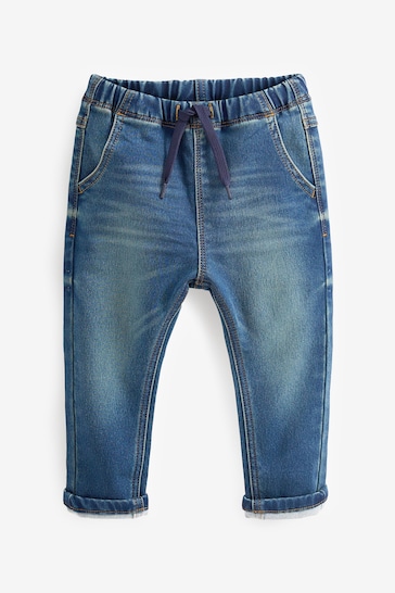 Blue Straight Leg High Waisted Jeans