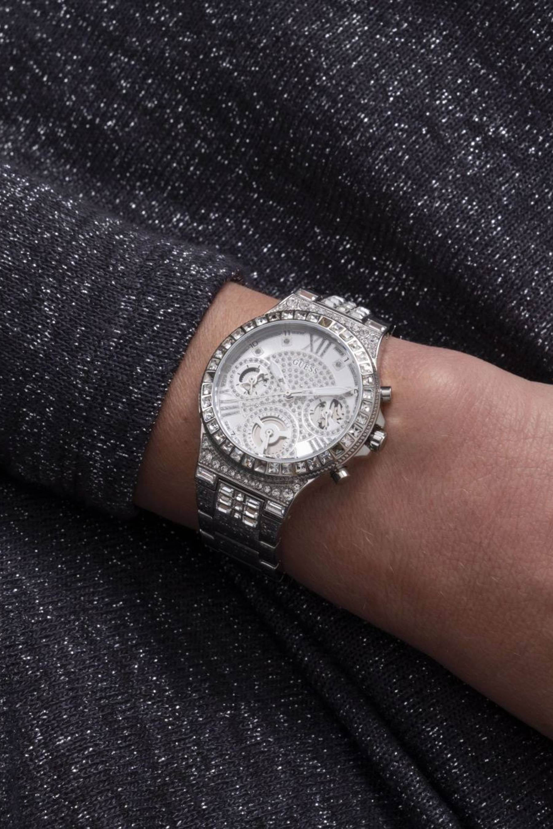 Ladies silver guess online watch