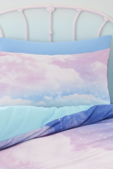 Catherine Lansfield Blue Ombre Rainbow Clouds Reversible Duvet Cover And Pillowcase Set