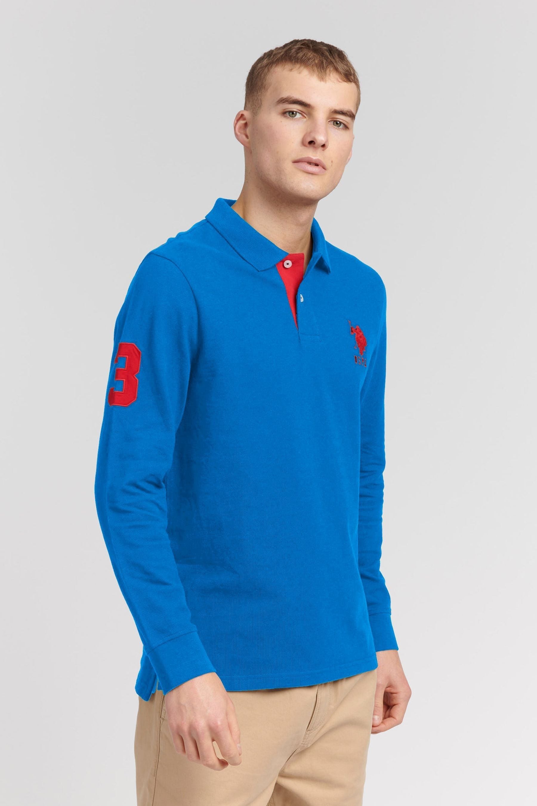 Buy U.S. Polo Assn. Mens Regular Fit Player 3 Long Sleeve Polo