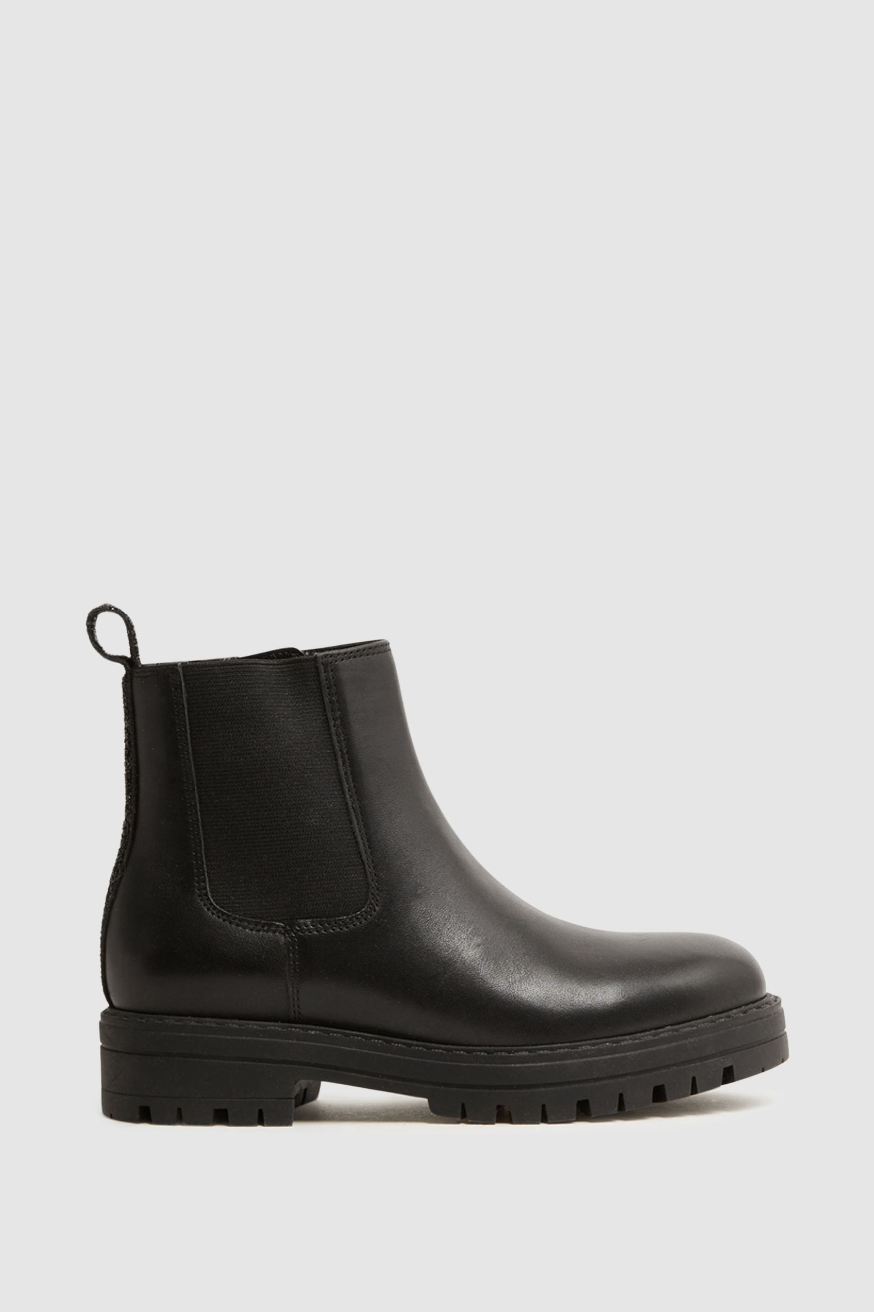 Buy Reiss Black Mia Leather Sparkle Chelsea Boots from the Next UK