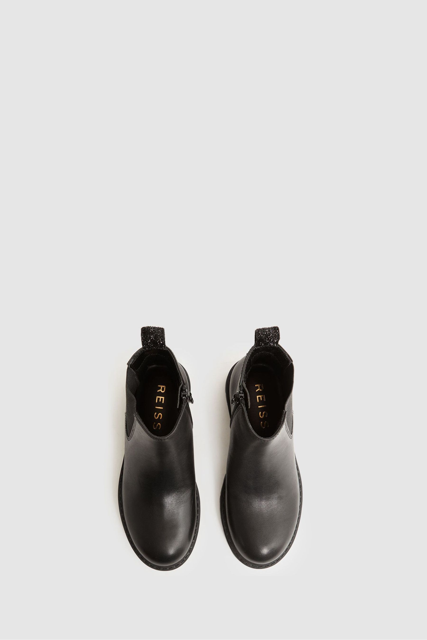Buy Reiss Black Mia Leather Sparkle Chelsea Boots from the Next UK