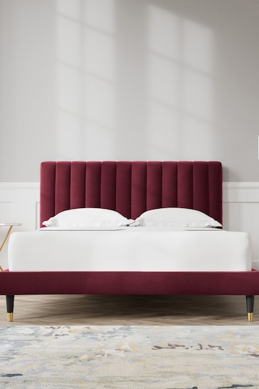 Swoon Easy Velvet Bordeaux Red Porlock Bed