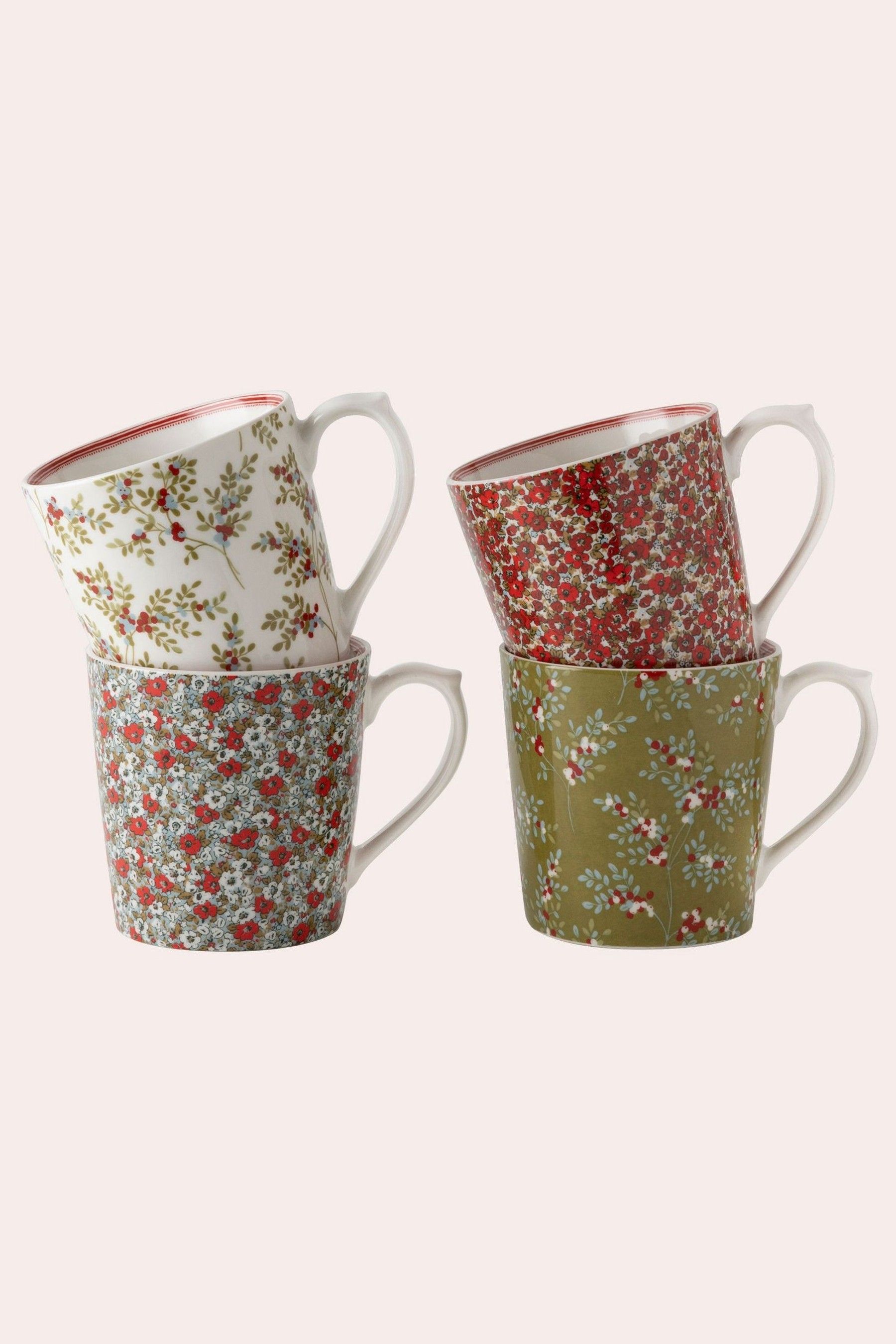 Buy Laura Ashley Set of 4 Green Stockbridge Green Mugs from the Next UK