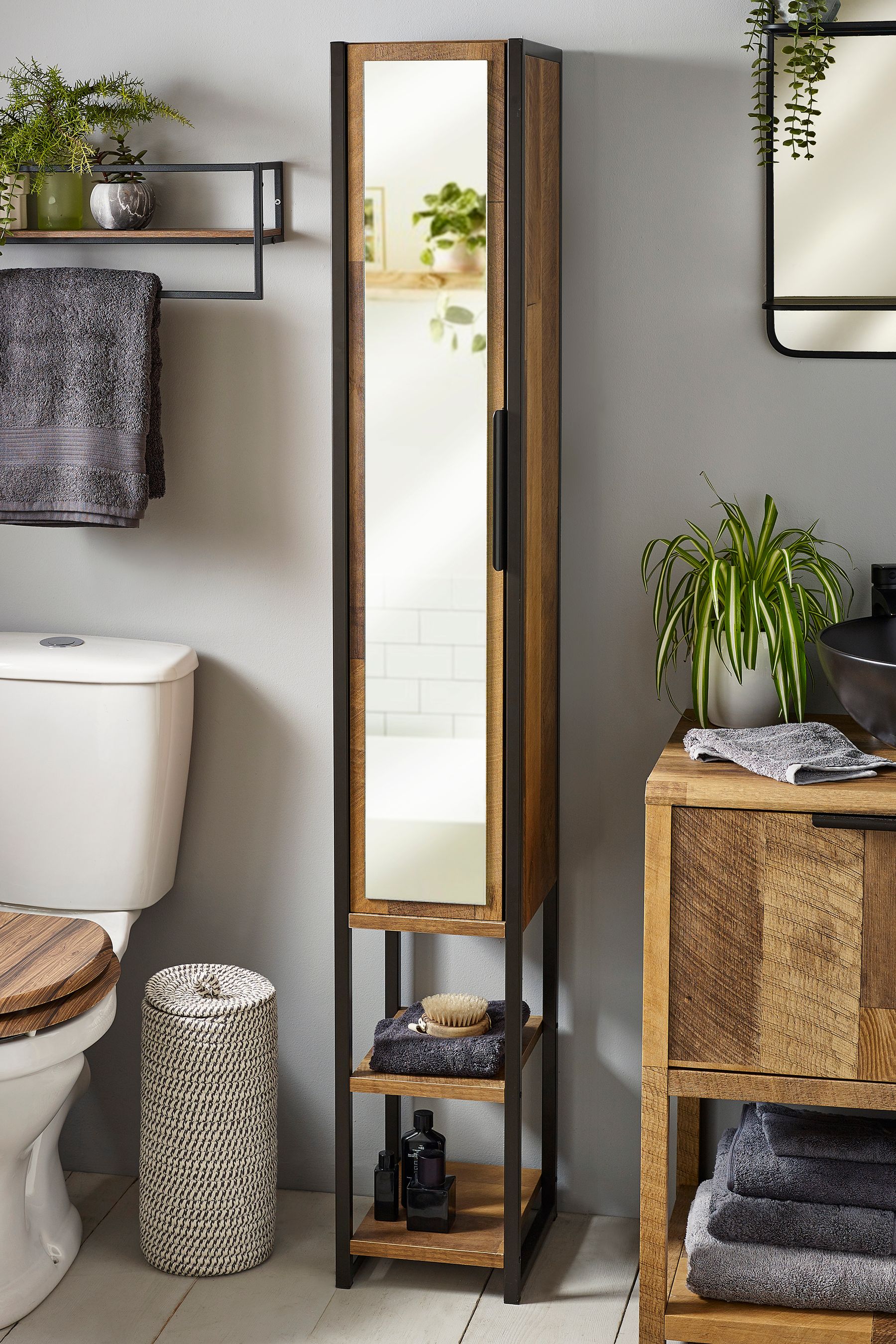 Mirror shop shelf unit
