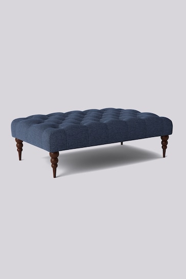 Swoon Houseweave Navy Blue Plymouth Rectangle Ottoman
