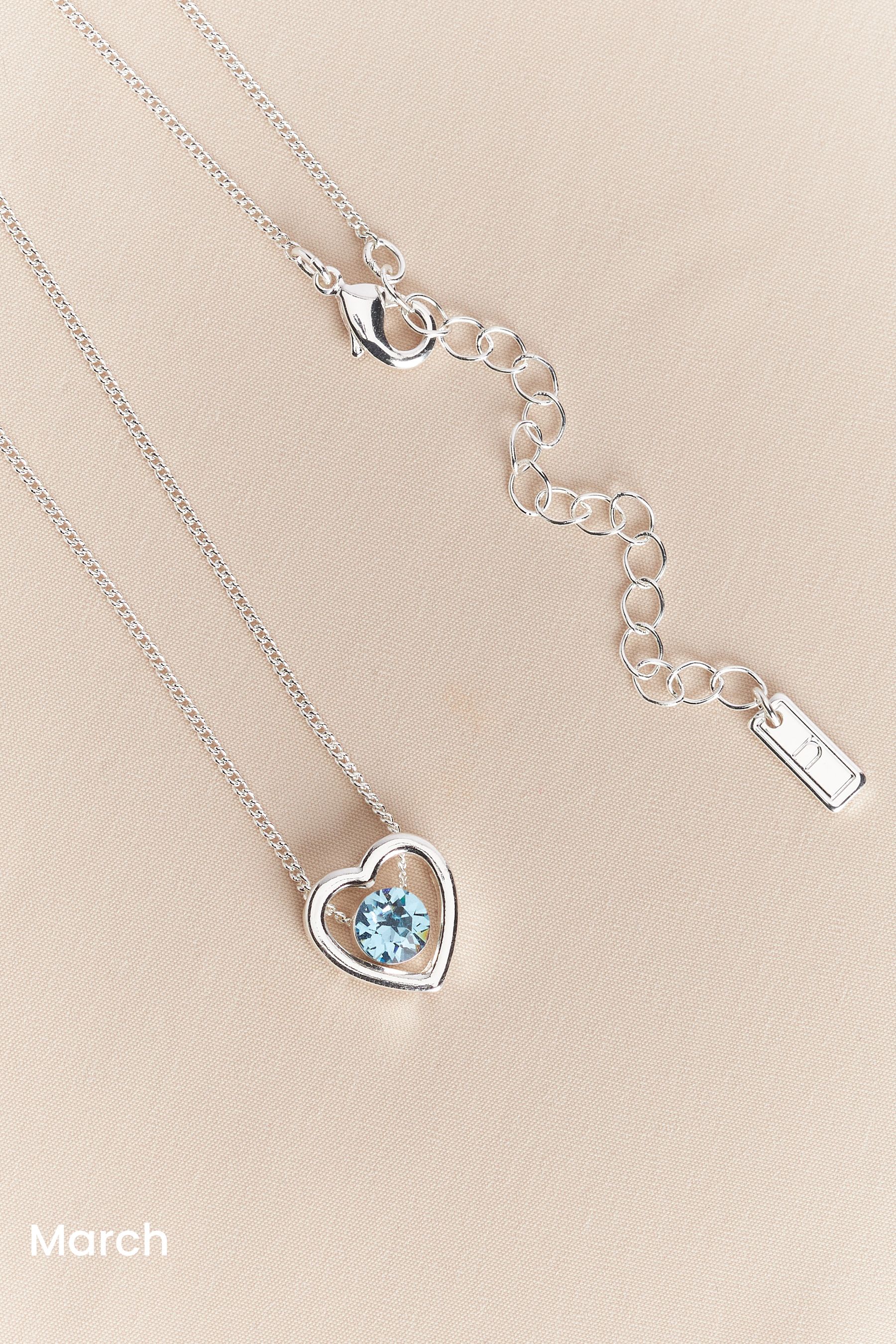 Birthstone online necklace heart