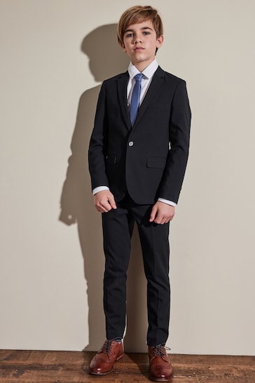 Navy Blue Skinny Fit Suit Trousers (12mths-16yrs)