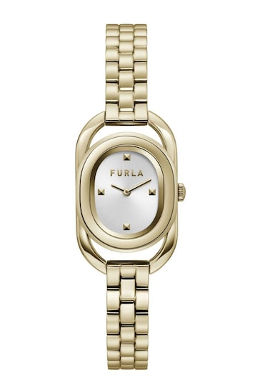 Furla Ladies Silver Toned Studs Index Watch